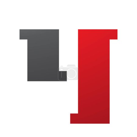 Foto de Sello rojo y negro en forma de letra Y icono sobre un fondo blanco - Imagen libre de derechos