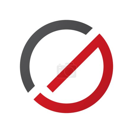 Téléchargez les photos : Icône ronde mince rouge et noire G sur fond blanc - en image libre de droit