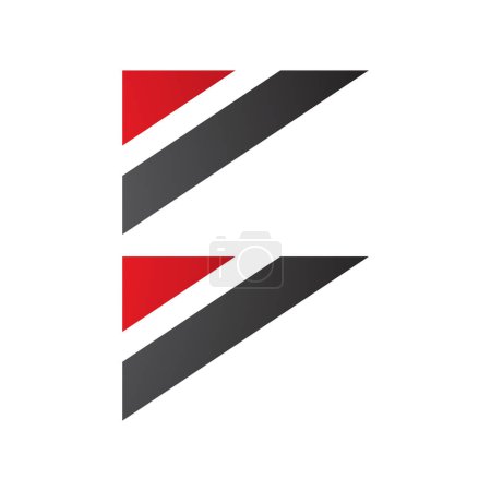 Foto de Bandera triangular roja y negra con forma de letra B Icono sobre fondo blanco - Imagen libre de derechos