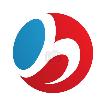 Photo for Red and Blue Circle Shaped Letter H Icon on a White Background - Royalty Free Image
