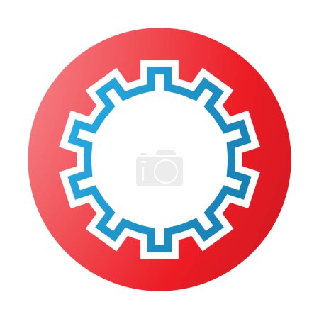 Photo for Red and Blue Letter O Icon with Castle Wall Pattern on a White Background - Royalty Free Image