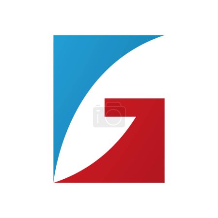 Foto de Icono de la letra G rectangular roja y azul sobre un fondo blanco - Imagen libre de derechos