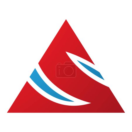 Téléchargez les photos : Triangle rouge et bleu en forme de lettre S Icône sur fond blanc - en image libre de droit