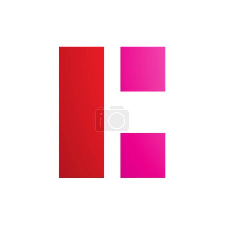 Foto de Icono de la letra C rectangular roja y magenta sobre un fondo blanco - Imagen libre de derechos
