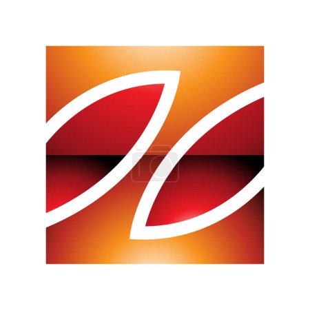 Foto de Naranja y rojo brillante cuadrado en forma de letra Z icono sobre un fondo blanco - Imagen libre de derechos