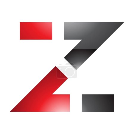Photo for Red and Black Glossy Dotted Line Shaped Letter Z Icon on a White Background - Royalty Free Image