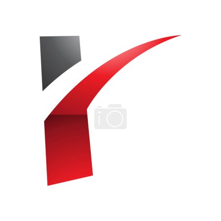 Téléchargez les photos : Rouge et noir brillant épais en forme de lettre R icône sur un fond blanc - en image libre de droit