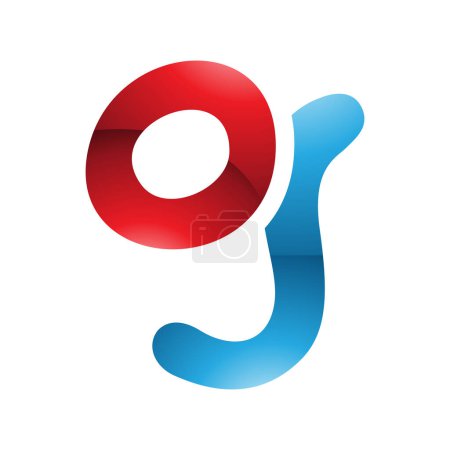 Photo for Red and Blue Glossy Letter G Icon with Soft Round Lines on a White Background - Royalty Free Image