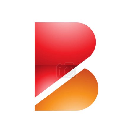 Foto de Rojo y naranja negrita brillante letra B icono sobre un fondo blanco - Imagen libre de derechos