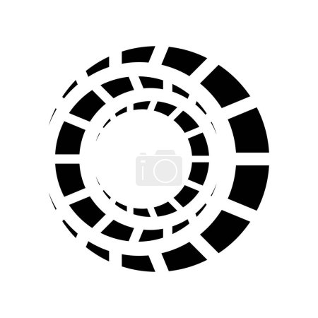 Téléchargez les photos : Icône abstraite noire de vitesse avec des formes de croissant imbriquées sur un fond blanc - en image libre de droit