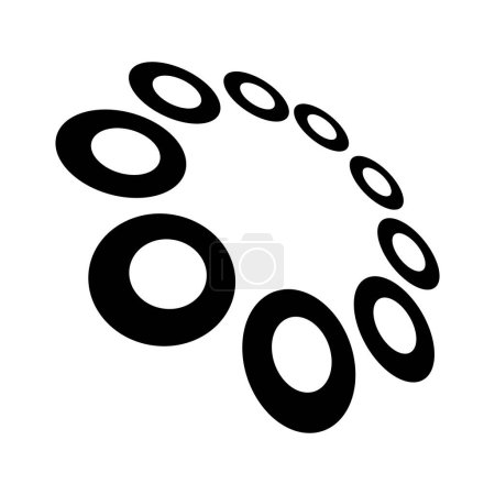 Téléchargez les photos : Icône abstraite noire des cercles en perspective sur un fond blanc - en image libre de droit