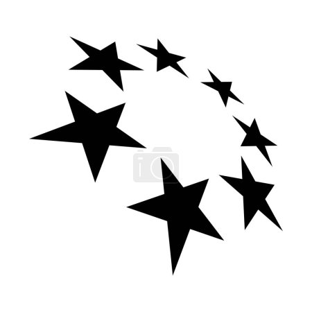 Foto de Icono negro abstracto de las estrellas en perspectiva sobre un fondo blanco - Imagen libre de derechos