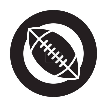 Téléchargez les photos : Icône abstraite noire ronde de football américain sur fond blanc - en image libre de droit