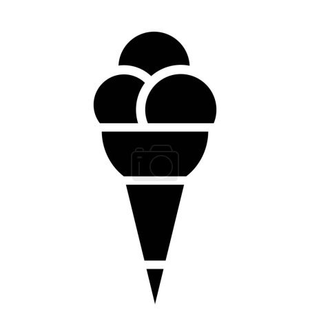 Téléchargez les photos : Black Abstract Icône de crème glacée simpliste sur fond blanc - en image libre de droit