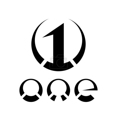 Téléchargez les photos : Symbole noir pour numéro 1 sur fond blanc - Icône 9 - en image libre de droit