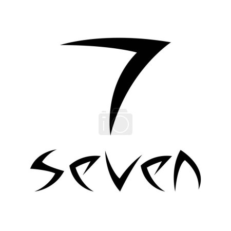 Téléchargez les photos : Symbole noir pour le numéro 7 sur fond blanc - Icône 2 - en image libre de droit