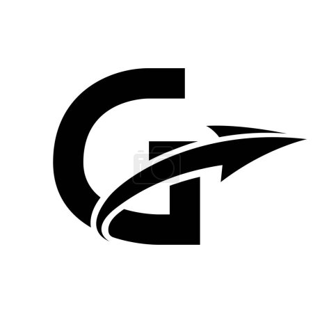 Foto de Negro letra mayúscula G icono con una flecha sobre un fondo blanco - Imagen libre de derechos