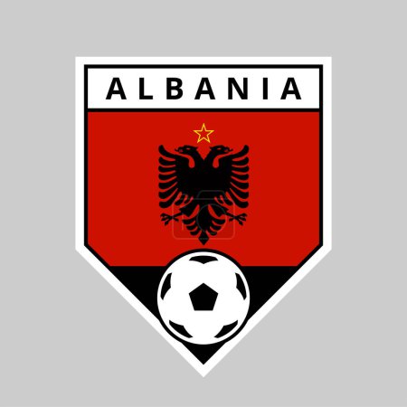Photo for Illustration of Angled Shield Team Badge of Albania for Football Tournament - Royalty Free Image