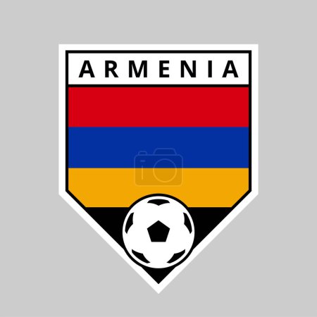 Photo for Illustration of Angled Shield Team Badge of Armenia for Football Tournament - Royalty Free Image