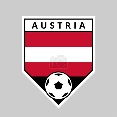 Photo for Illustration of Angled Shield Team Badge of Austria for Football Tournament - Royalty Free Image