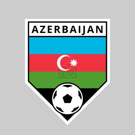 Photo for Illustration of Angled Shield Team Badge of Azerbaijan for Football Tournament - Royalty Free Image
