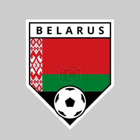 Foto de Ilustración de la insignia del equipo de escudo en ángulo de Bielorrusia para el torneo de fútbol - Imagen libre de derechos