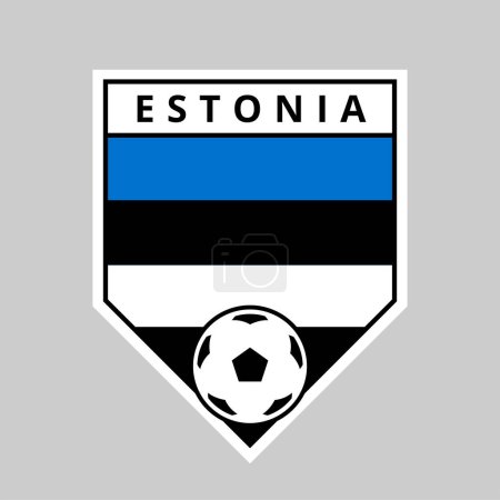 Photo for Illustration of Angled Shield Team Badge of Estonia for Football Tournament - Royalty Free Image