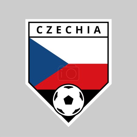 Photo for Illustration of Angled Shield Team Badge of Czechia for Football Tournament - Royalty Free Image