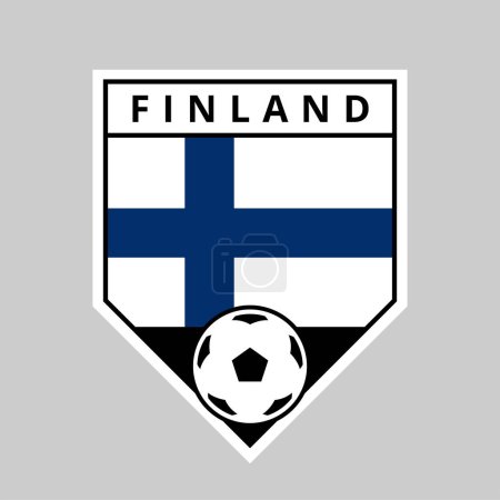 Photo for Illustration of Angled Shield Team Badge of Finland for Football Tournament - Royalty Free Image