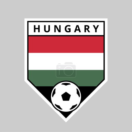 Photo for Illustration of Angled Shield Team Badge of Hungary for Football Tournament - Royalty Free Image