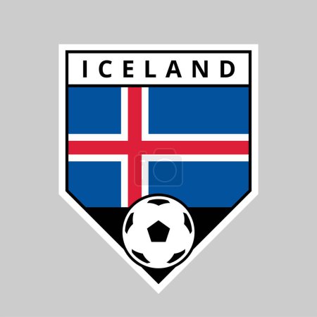 Foto de Ilustración de la insignia del equipo de escudo en ángulo de Islandia para el torneo de fútbol - Imagen libre de derechos