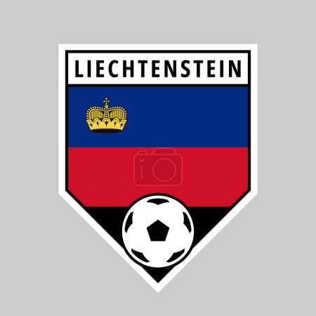 Téléchargez les photos : Illustration de l'insigne de l'équipe Angled Shield du Liechtenstein pour le tournoi de football - en image libre de droit