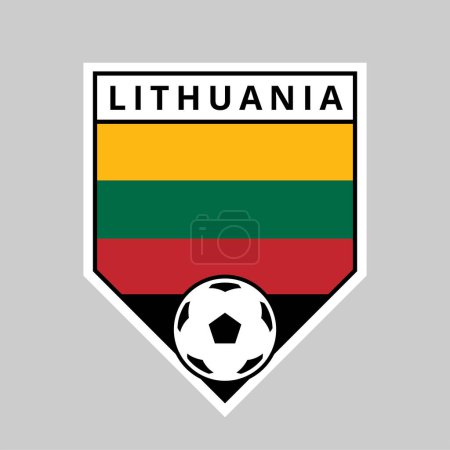 Photo for Illustration of Angled Shield Team Badge of Lithuania for Football Tournament - Royalty Free Image