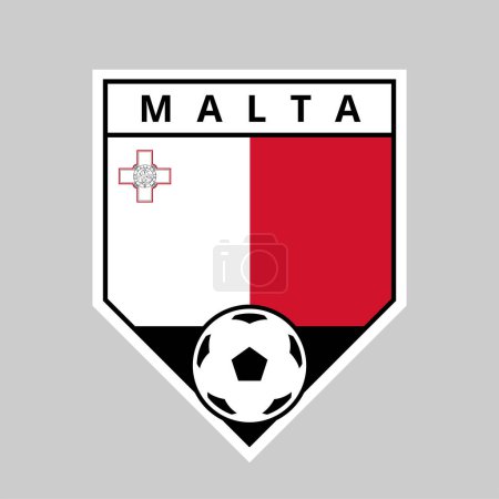 Téléchargez les photos : Illustration de l'insigne de l'équipe Angled Shield de Malte pour le tournoi de football - en image libre de droit