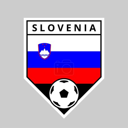Photo for Illustration of Angled Shield Team Badge of Slovenia for Football Tournament - Royalty Free Image