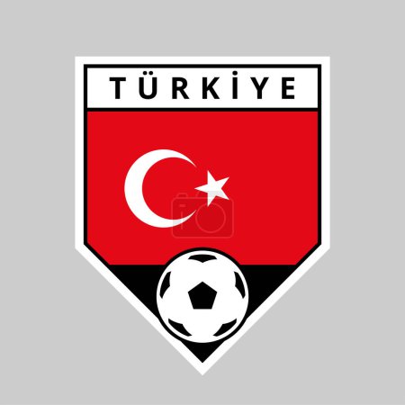 Photo for Illustration of Angled Shield Team Badge of Turkiye for Football Tournament - Royalty Free Image