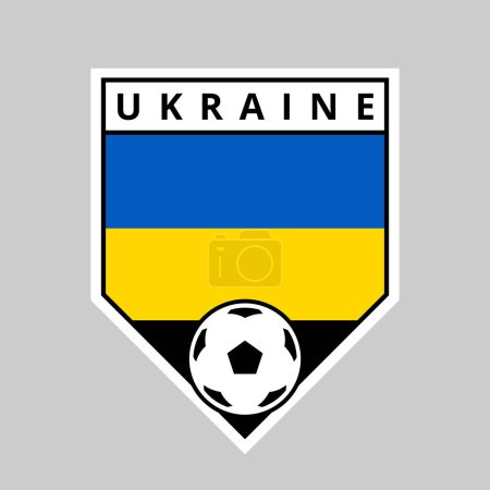 Photo for Illustration of Angled Shield Team Badge of Ukraine for Football Tournament - Royalty Free Image