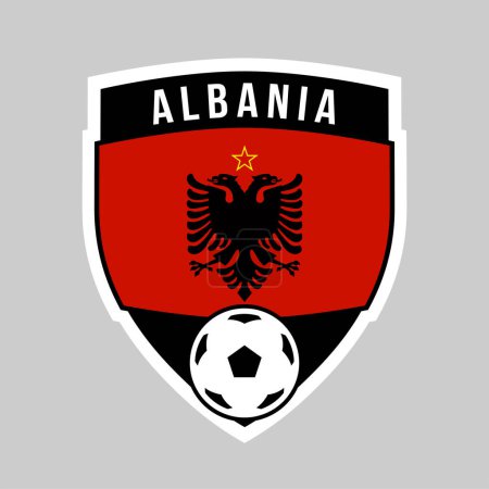 Téléchargez les photos : Illustration de l'insigne de l'équipe Shield d'Albanie pour le tournoi de football - en image libre de droit