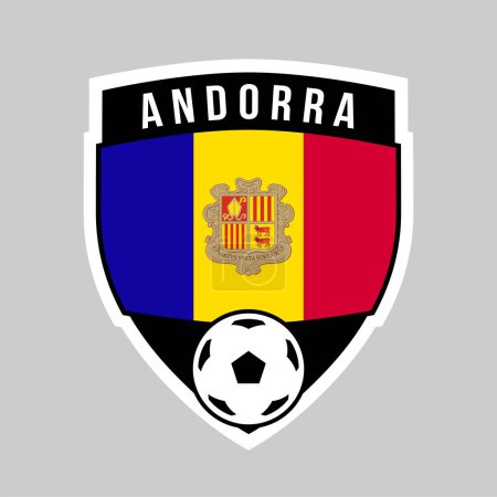 Foto de Ilustración de Equipo Escudo Insignia de Andorra para Torneo de Fútbol - Imagen libre de derechos