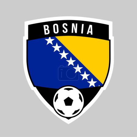 Photo for Illustration of Shield Team Badge of Bosnia and Herzegovina for Football Tournament - Royalty Free Image
