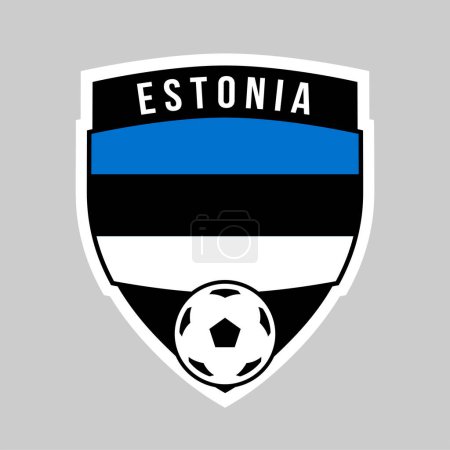 Téléchargez les photos : Illustration de l'insigne d'équipe Shield de l'Estonie pour le tournoi de football - en image libre de droit