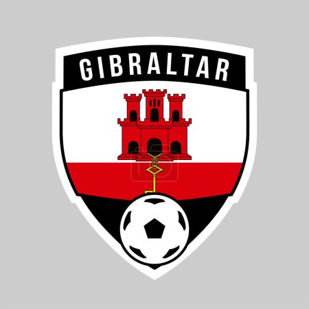 Foto de Ilustración de Escudo Equipo Insignia de Gibraltar para Torneo de Fútbol - Imagen libre de derechos