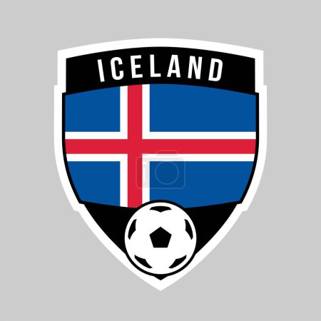 Téléchargez les photos : Illustration de l'insigne de l'équipe Bouclier d'Islande pour le tournoi de football - en image libre de droit