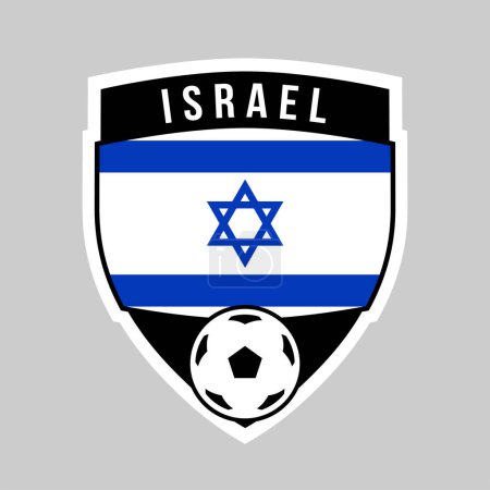Photo for Illustration of Shield Team Badge of Israel for Football Tournament - Royalty Free Image