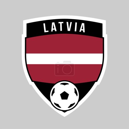 Téléchargez les photos : Illustration de l'insigne de l'équipe Shield de Lettonie pour le tournoi de football - en image libre de droit