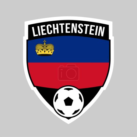 Téléchargez les photos : Illustration de l'insigne de l'équipe Shield du Liechtenstein pour le tournoi de football - en image libre de droit