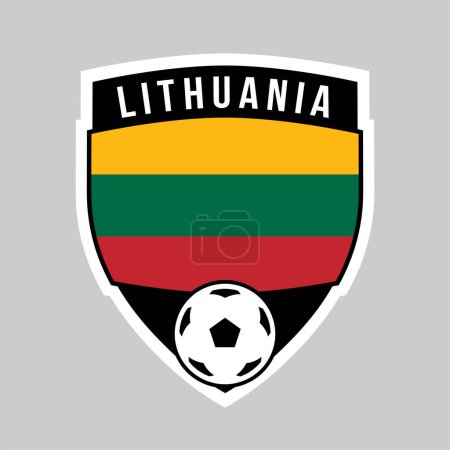 Photo for Illustration of Shield Team Badge of Lithuania for Football Tournament - Royalty Free Image