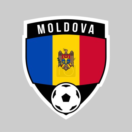 Téléchargez les photos : Illustration de l'insigne de l'équipe de Moldavie Shield pour le tournoi de football - en image libre de droit