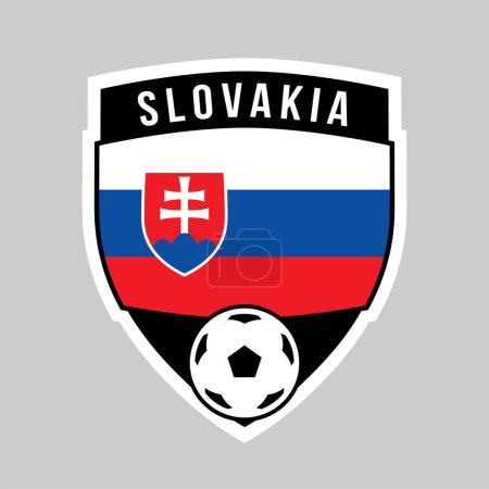 Photo for Illustration of Shield Team Badge of Slovakia for Football Tournament - Royalty Free Image