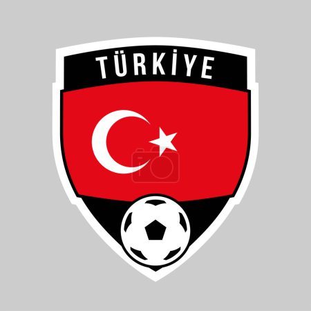 Photo for Illustration of Shield Team Badge of Turkiye for Football Tournament - Royalty Free Image